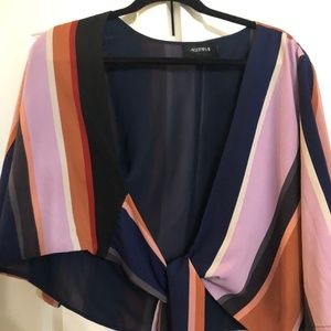 Multicolored Crop Top Duster.